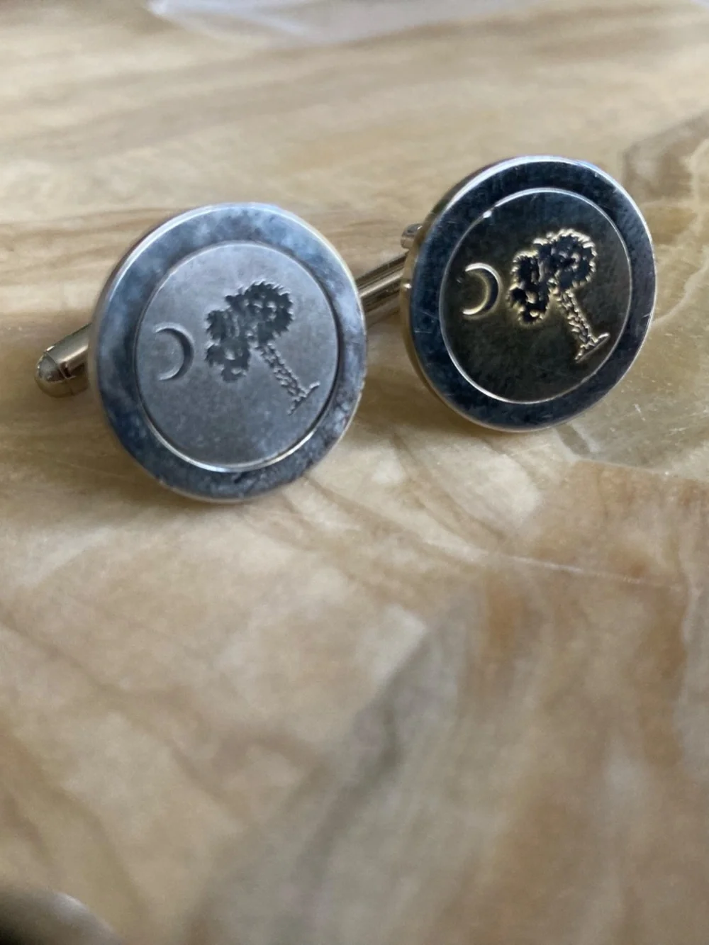 Unique South Carolina Palmetto Crescent Cufflinks